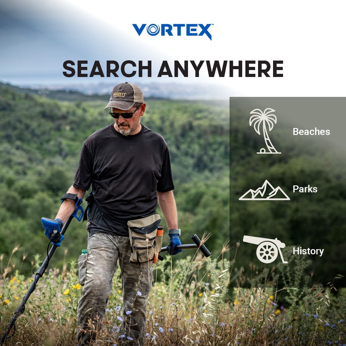 Muğla Garrett Vortex VX5 Dedektör - Vortex ekran düzeni, hedef ID okumayı sade tutarak yeni kullanıcıyı hızlandırır.